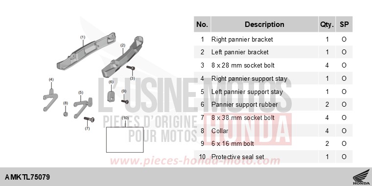 KIT,PANNIER SUPPORT STAY de X-ADV 750 MAT DEEP MUD GRAY (NHD05) 2025
